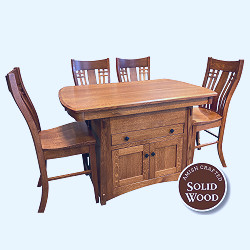 5-Piece Solid Quartersawn Oak (McCoy/Bradley) Amish Crafted Dining Set by Simply  Amish – Lou Rodman's Barstools & Dining Superstore